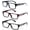 Assorted Colors, variant on 3 Pairs Classic Basic Simple Geeky Comfortable Stylish Reading Glasses with Lanyard