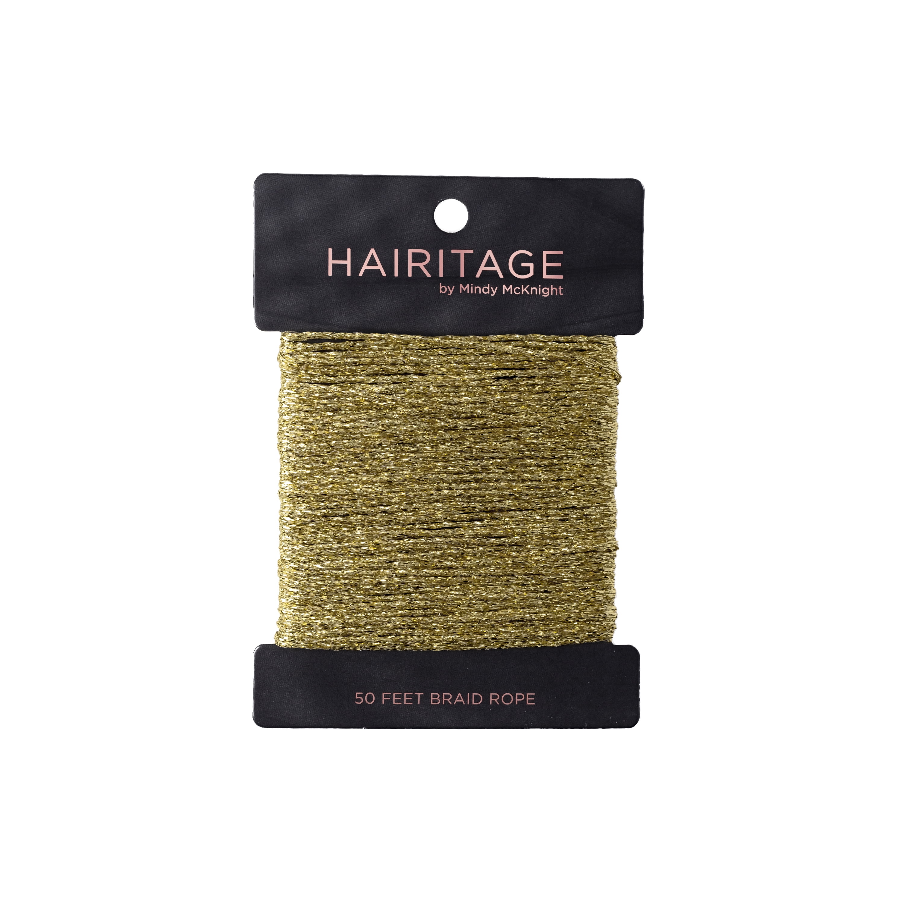 HAIRITAGE BY MINDY Braid Rope for Hair, Gold, 50FT