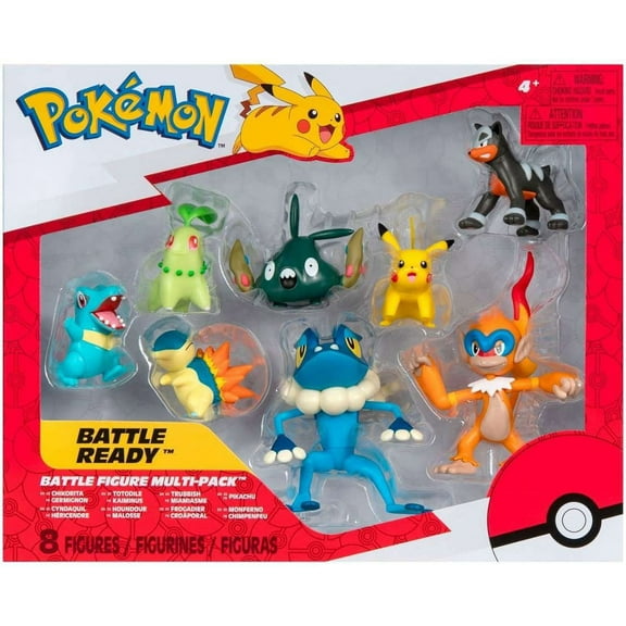 Jazwares Pokemon Battle Ready Multi Action Figure, 8 Pack