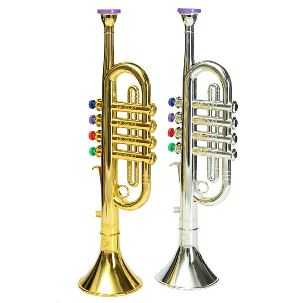 Golden / Silver Mini Horn Trumpet Bugle Kids Children Emulational Toys