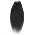 thumbnail image 3 of Afro Kinky Straight Hair Clip In Human Hair Extensions 8 Pcs/Set Clip On Hair Extension Brazilian Remy Hair Pieces Clip Ins Extensions 14-26 Inches, 3 of 5