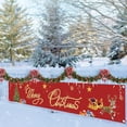 thumbnail image 1 of Dhrs Large Merry Christmas Banner, Red Buffalo Plaid Xmas Sign With Snowman Xmas Tree Pattern C, 1 of 5