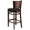 thumbnail image 3 of Flash Furniture Darby Series Slat Back Walnut Wood Restaurant Barstool - Black Vinyl Seat, 3 of 6