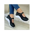 thumbnail image 4 of GENILU Women's Non-slip Lightweight Round Toe Wedge Shoe Low Top Walking Shoes Nursing Breathable Platform Mary Jane Sneaker Black 5.5, 4 of 8
