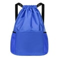 thumbnail image 1 of MERIGLARE Drawstring Backpack Waterproof Practical Storage Daypack for Gym Hiking Work Blue, 1 of 9