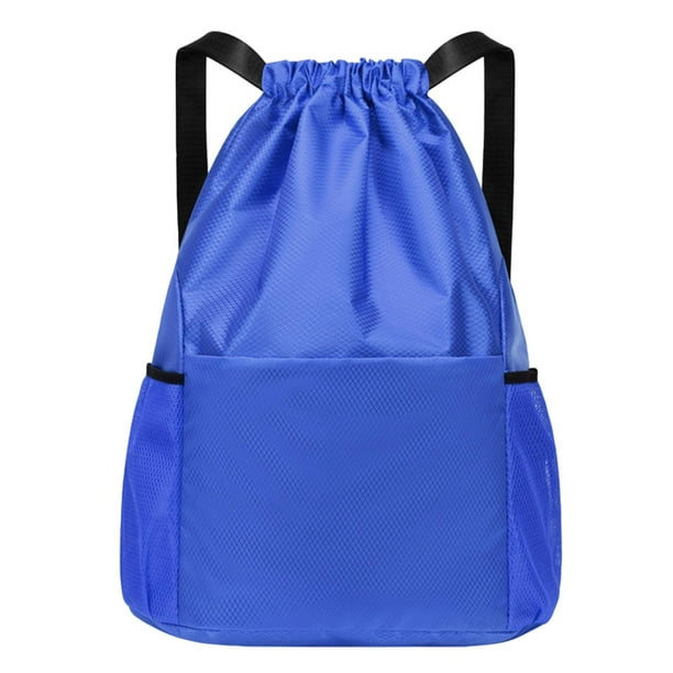 Mochila con cordón Jinwen resistente al agua con almacenamiento de bolsillo frontal Azul