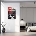 thumbnail image 2 of ZHONGYUTONG Japanese Canvas Wall Art Red and Black Cherry Trees Mt.Fuji Pagoda Painting Japanese Landscape Poster Prints Japan Themed Artwork Wall Decor (12.00" x 18.00"), 2 of 5