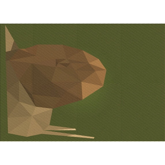 Ahgly Company Indoor Rectangle Patterned Dark Yellow Green Area Rugs, 8' x 12'