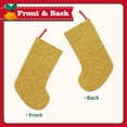 thumbnail image 2 of Salouo Gold Shiny Print Christmas Decorations Stockings 1 Pack 18'' Xmas Stockings Holiday Stocking Personalized Farmhouse Decor for Home Family Party Tree, 2 of 7