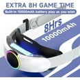 thumbnail image 2 of RGB Head Strap with Battery for Meta/Oculus Quest 3/Quest 3S, 10000mAh Battery Pack for Extended 8H of Playtime, Fast Charging VR Power, Adjustable Elite Strap Enhanced Support and Balance, 2 of 7