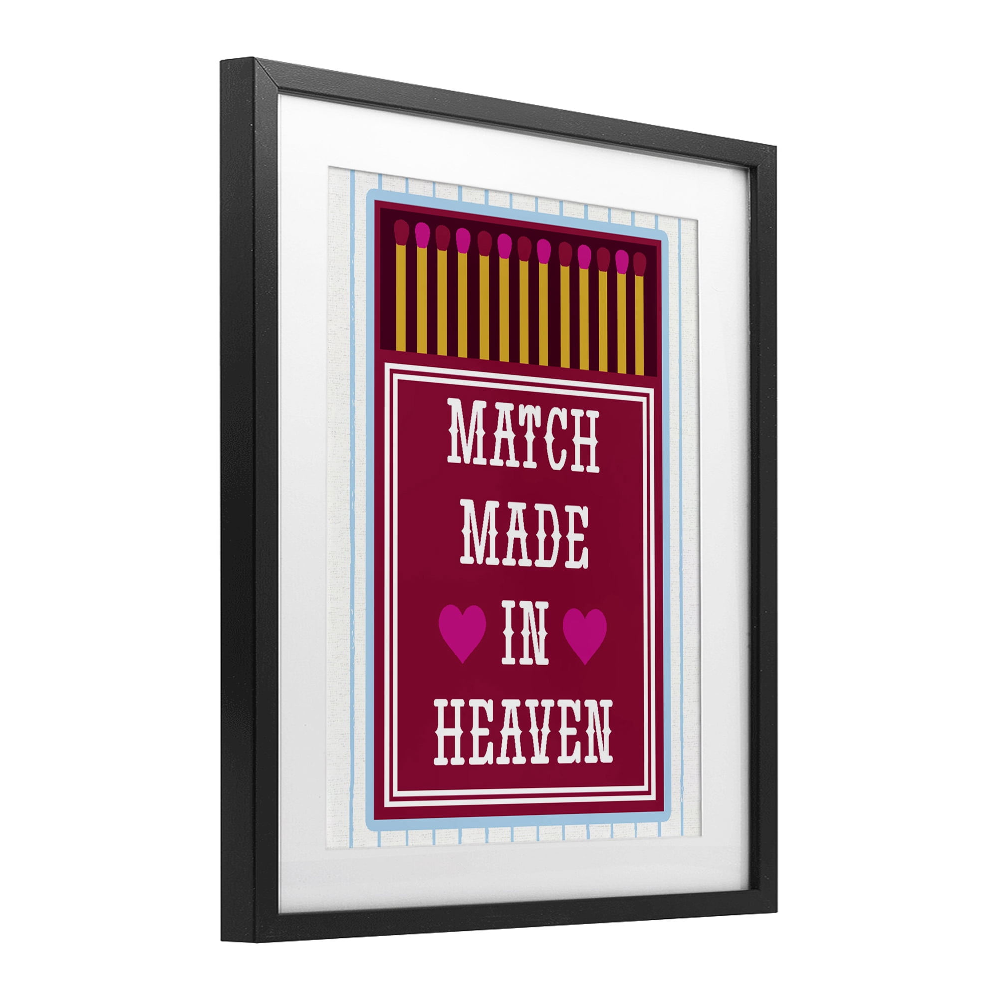Stupell Industries Vintage Match Made In Heaven Black Framed Print Under Glass, design by Lil' Rue