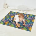 thumbnail image 2 of Blue Cartoon Dinosaurs Party Pattern Blanket,Comfortable Soft Lamb Wool Throw Blanket,All Season,Warm Lightweight Blankets for Sofa Bed Couch Living Room Chair,30"x40", 2 of 4