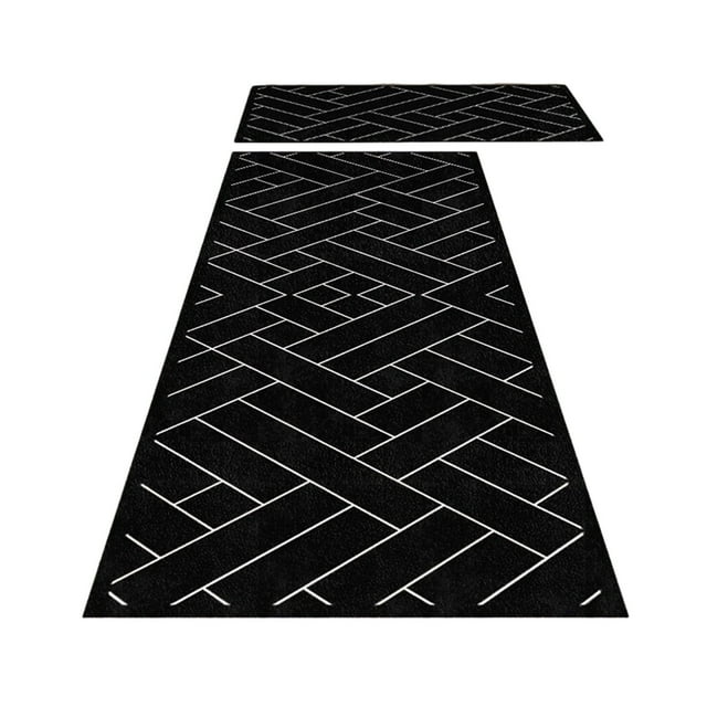 Kitchen Mat 2Pcs Kitchen Rugs Cushioned Kitchen Mats for Floor Non Slip Standing Desk Mat Waterproofing Kitchen Rug Set for Kitchen Floor Decorative Area Rug Floor Carpet,Living Room Rug,Bedroom Rug,