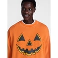 thumbnail image 4 of Men's Halloween Jacko Smile Graphic Long Sleeve Sweatshirt from Way to Celebrate, Sizes XS-5XB, 4 of 5