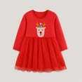 thumbnail image 5 of XEGLSBU Girls Christmas Dresses Size 10-12 Winter Girls Dress with Reindeer Pattern Round Neck Cute Tutu Party Gown for Holiday Festive Girls Christmas Dresses Red-C Size 3-4 Years, 5 of 6