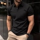 thumbnail image 3 of Camiseta de manga corta lisa para hombre, informal, de vacaciones, para fitness, para verano, para actividades al aire libre, 3 of 5