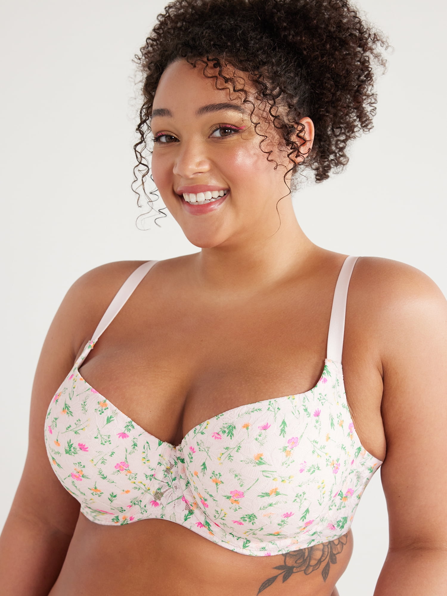 No Boundaries Women's All Over Lace Push Up Bra with Sugarcup, Sizes 34A-40DD