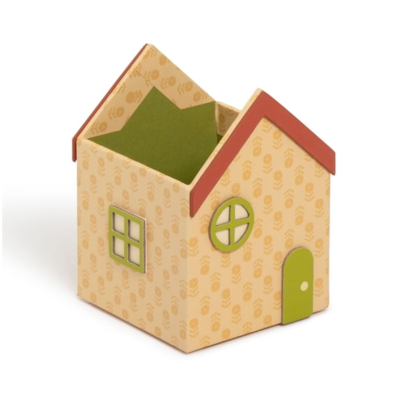 U Brands Paper Wrapped Pencil Cup House Desk Organizer