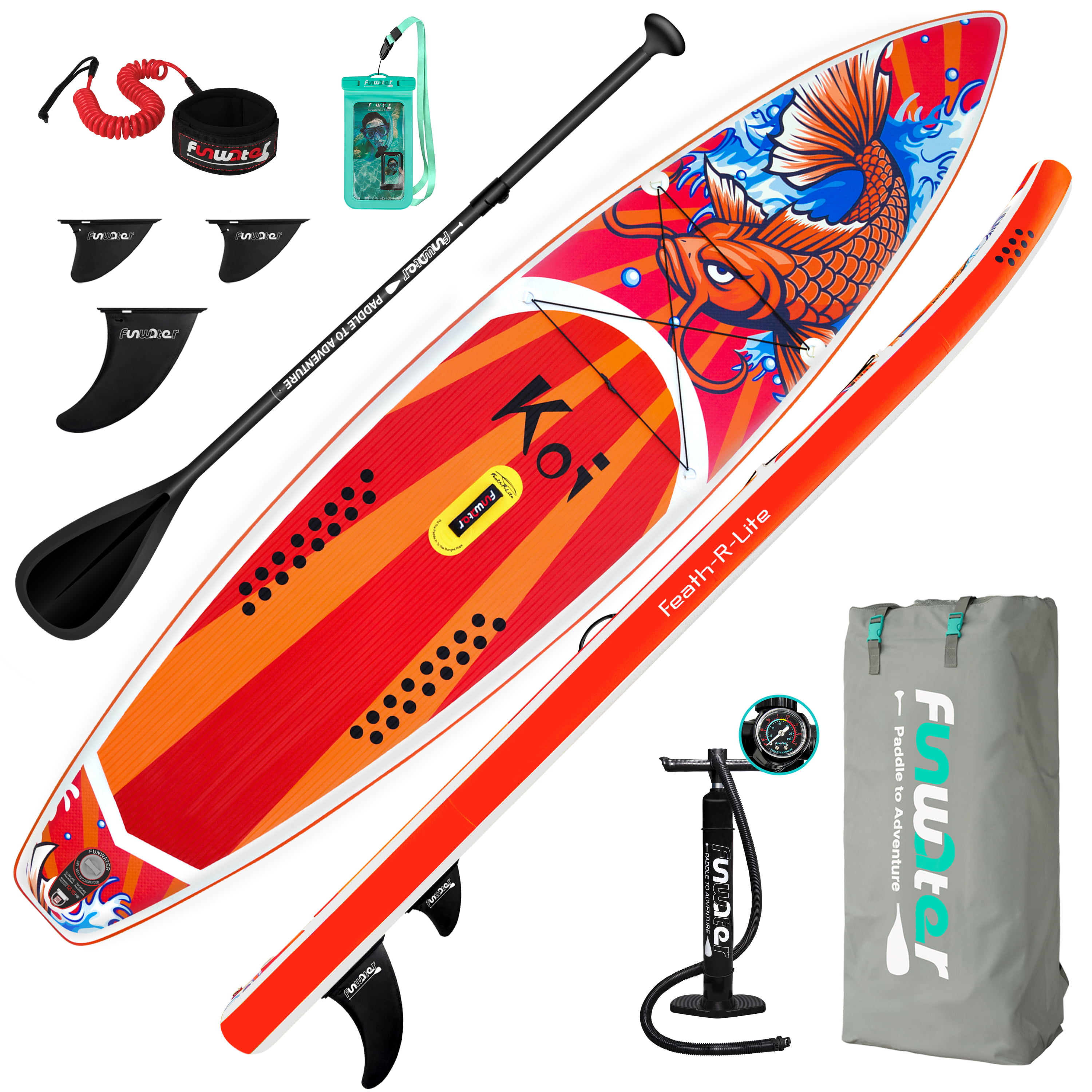 320*76*15cm Pump Waterproof Bag ISUP Travel Backpack Feath-R-Lite Aufblasbare Stand Up Paddle Board Surfbrett SUP Complete Inflatable Paddleboard Accessories Adjustable Paddling Lead 