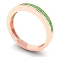 thumbnail image 2 of 0.84 ct Brilliant Princess Cut Simulated Green Diamond 14k Rose Gold Stackable Band SZ 9, 2 of 6