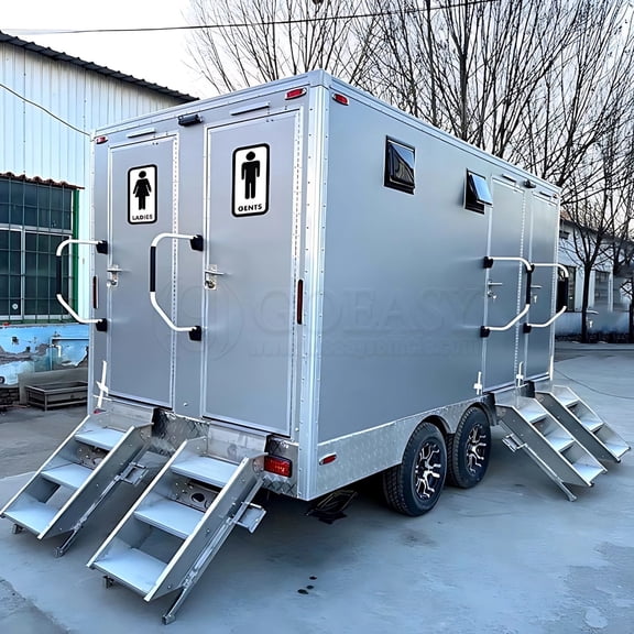 Goeasy Vehicle 4 Station Restroom Trailer for Parties | Premium Luxury Toilet Trailer for Sale
