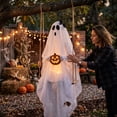 thumbnail image 4 of Halloween Decorations Ghost Holding Pumpkin Swing Hanging Decoration, Battery Operated Light Up Ornament, Halloween Outdoor Yard Porch Tree Party Decor, 4 of 5