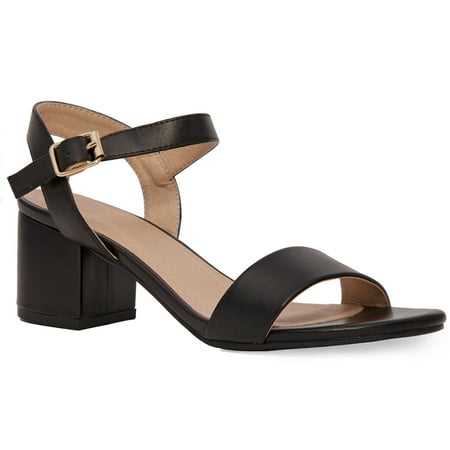 

Fashion Thirsty Womens Ladies Mid Block Heels Strappy Open Toe Shoes