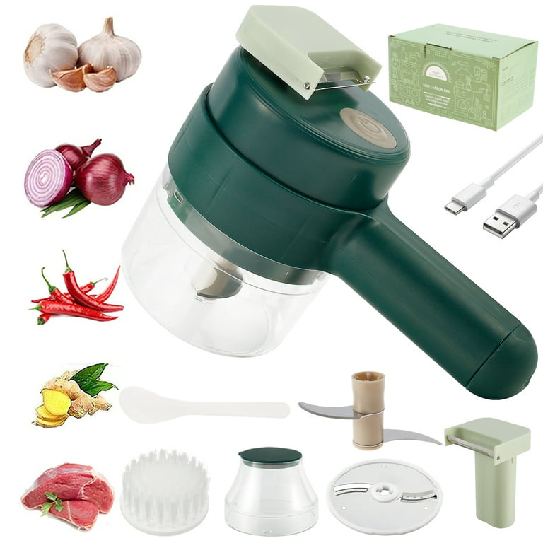 Electric Mini Food Chopper Set Handheld Wireless Garlic Slicer  Multifunctional Vegetable Cutter Portable USB Rechargeable Food Processor  for Garlic Onion Ginger 
