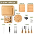 thumbnail image 5 of BN-LINK Charcuterie Board Set, 3 Drawers Large Bamboo Cheese Board & Platter with Accessories, House Warming Gift & Holiday Gift, 5 of 9
