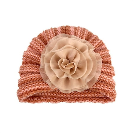 

Relanfenk Baby Hats Toddler Boys Girls Knitted Cap Flower Multicolor Headwear Warm Beanie Elastics Turban Hat