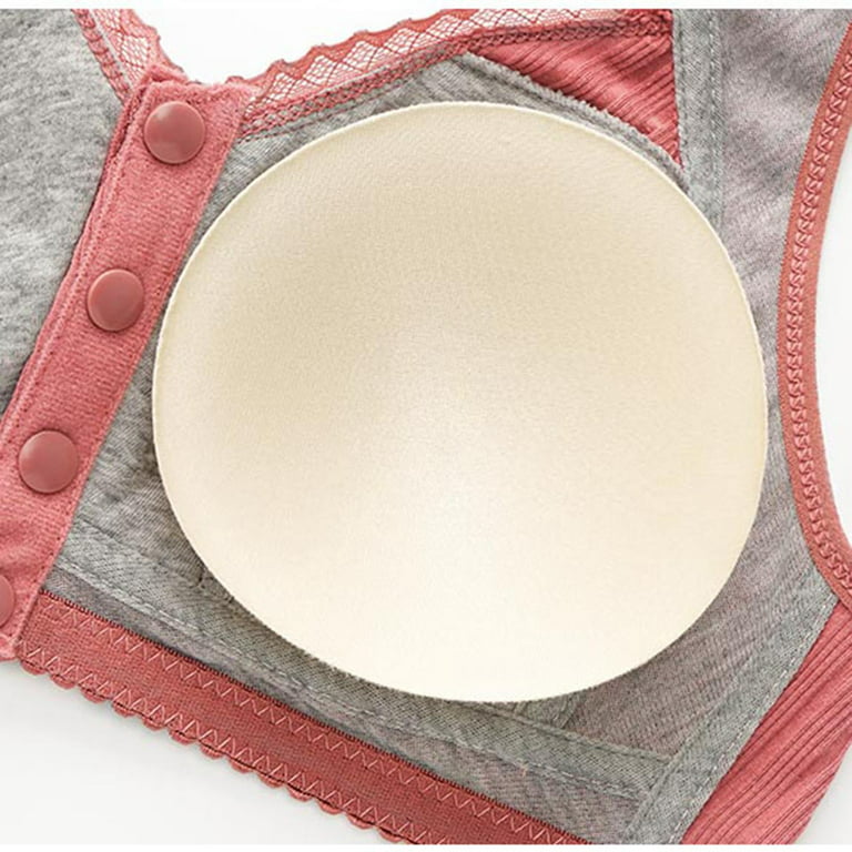 IROINID Discount Comfort Bras for Elderly Women Sexy Front Button Shaping  Cup Shoulder Strap Underwire Bra Plus Size Bra Underwear Set,Gray