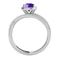 thumbnail image 4 of Mauli Jewels Rings for Women 0.90 Carat Diamond and Cushion Shaped Amethyst Ring 4-prong 10K White Gold, 4 of 7