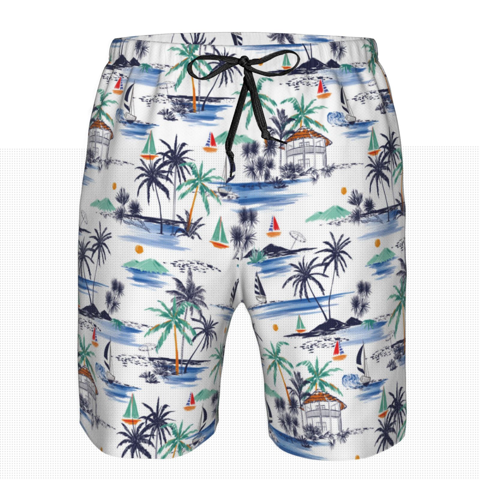 thumbnail image 4 of Naloa Hawaii Palms Men's Beach Shorts, Surfing shorts, Swim trunks, Quick Dry Swim Trunks for Surfing Beach Fun - X-Large, 4 of 9