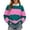 Hot Pink, variant on Color Block Stripe Polo Sweatshirt Women's Collared Button Oversized Long Sleeve Casual Layering Top 1PC S-XXXXXL Plus Size Friendly