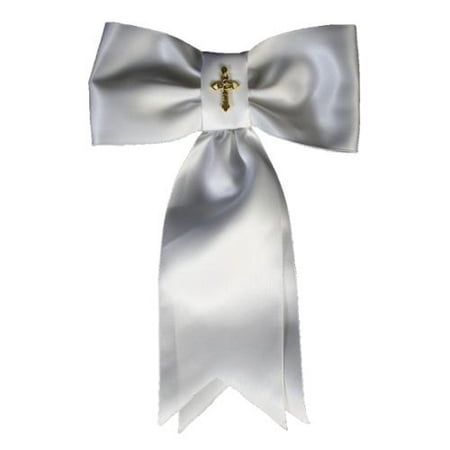 Boys White Gold Cross First Communion Arm Band