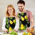 thumbnail image 3 of Yellow Lemon Fruit Limes Black Pattern Apron-Garden Aprons for Women with Pockets-Cotton Linen Waterproof Kitchen Cooking Gardening Aprons Adjustable for Kitchen,Cooking,BBQ and Salon 33x27 Inch, 3 of 7