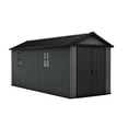 thumbnail image 3 of Keter Newton Plus 7.5x17 ft. Durable Resin Outdoor Storage Shed With Heavy Duty Floor and Locking Door, Grey, 3 of 4