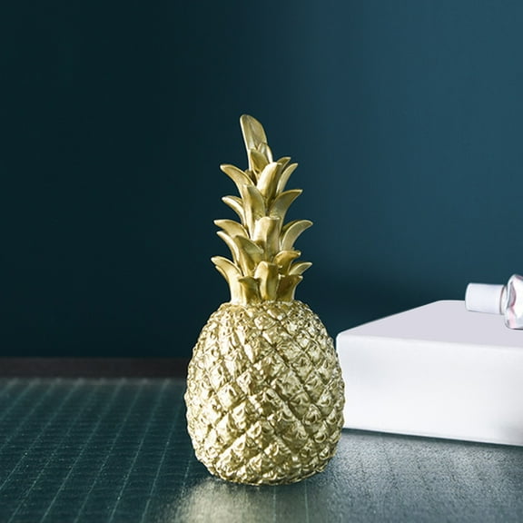 SHIMELE Golden Pineapple Ornament | Decorative Modern Resin Pineapple Sculpture | Stylish Home Decor, Wine Cabinet Accent, Tabletop Decoration, Gift