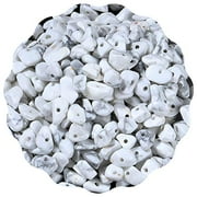 Mini Natural Chip Stone Beads 3-5mm About 420 Pieces Irregular Chakras Gemstones Healing Crystal Loose Rocks Bead Hole Drilled DIY for Bracelet Jewelry Making Crafting (White Turquoise, 3-5m
