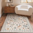thumbnail image 2 of Alfombra BESBLEE 91x152 cm Beige con Diseño Animal y Floral Lavable, 2 of 7