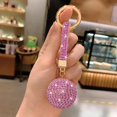 thumbnail image 4 of (Rosa)Llavero de cristal para coche, llavero con bola de cristal, llavero de moda brillante para bolsos, llaves de coche, accesorios de cristal para adornos de llaves de coche, 4 of 5