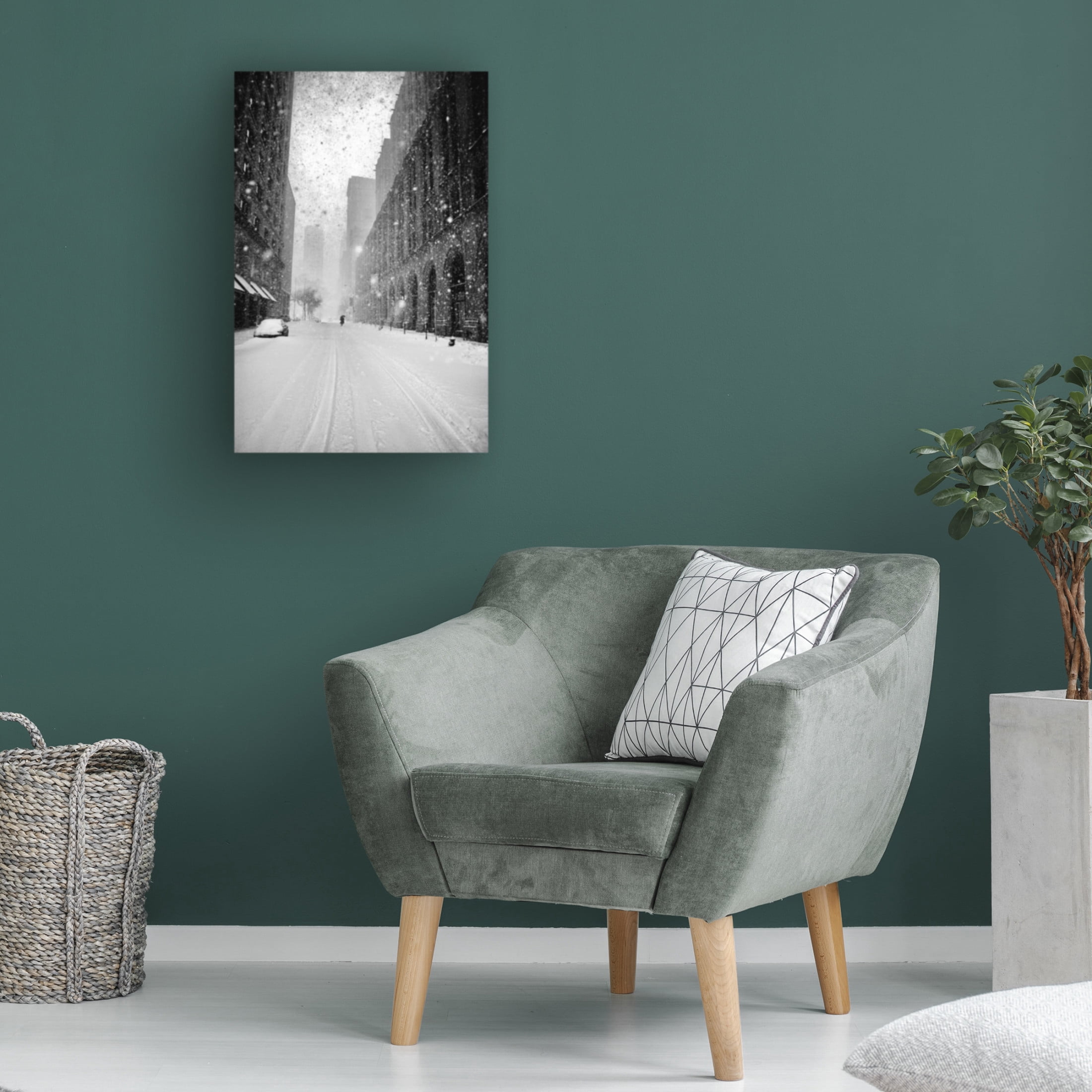 Canvas Wall Art - Martin Froyda 'New York Walker In Blizzard' Wall Art for Living Room, Bedroom, or Office D?cor by Trademark Fine Art - 22 x 32 Inches