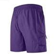 thumbnail image 3 of kamemir Shorts for Men Mens Casual Shorts Workout Fashion Comfy Shorts Breathable Big and Tall Shorts Purple,3XL, 3 of 3