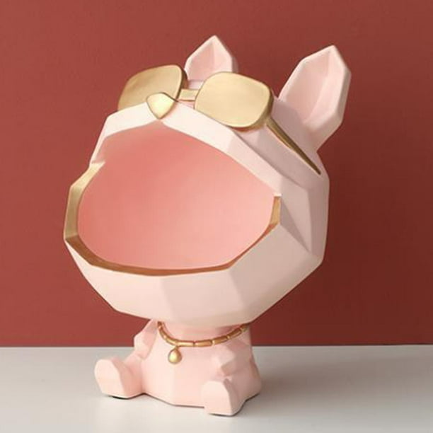 Caja de almacenamiento de perro Perfecl Creativa Estante Decoración de esculturas Rosado