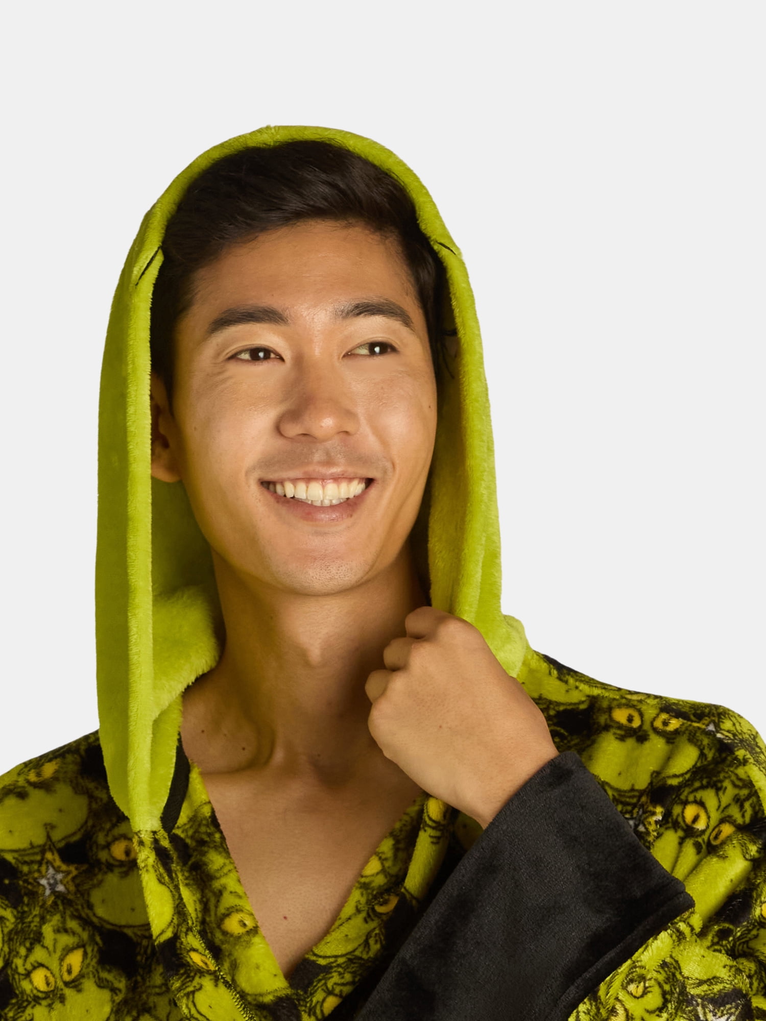 Dr. Seuss Men's Grinch Superminky Robe, Sizes S-XL