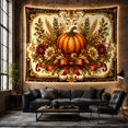 thumbnail image 6 of Pumpkin and Dahlia Against Baroque Frame, Cozy Vintage for Autumn Decor Lovers, Botanical Harvest Wall Art, Thanksgiving Gift, Tapestry Wall Hanging for Living Room and Bedroom, 6 of 7