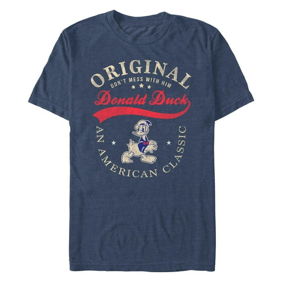 Men's Mickey & Friends Original Donald Duck Graphic Tee Navy Blue Heather Large