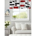 thumbnail image 2 of Curtain Valance for Windows,Red Color Block Abstract Geometric Kitchen Valances Rod Pocket Short Curtains,Irregular Line Window Treatment Panel for Bedroom Bathroom 54x18in, 2 of 9