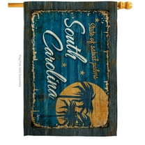 28 x 40 in. South Carolina Vintage American State House Flag with Double-Sided Horizontal Decoration Banner Garden Yard Gift