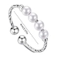 thumbnail image 5 of Anillos para mujer, regalos para mujer, anillo de prevención de ansiedad para mujer con cuentas, anillo de perla giratoria de actividad, anillo, anillo, 5 of 5